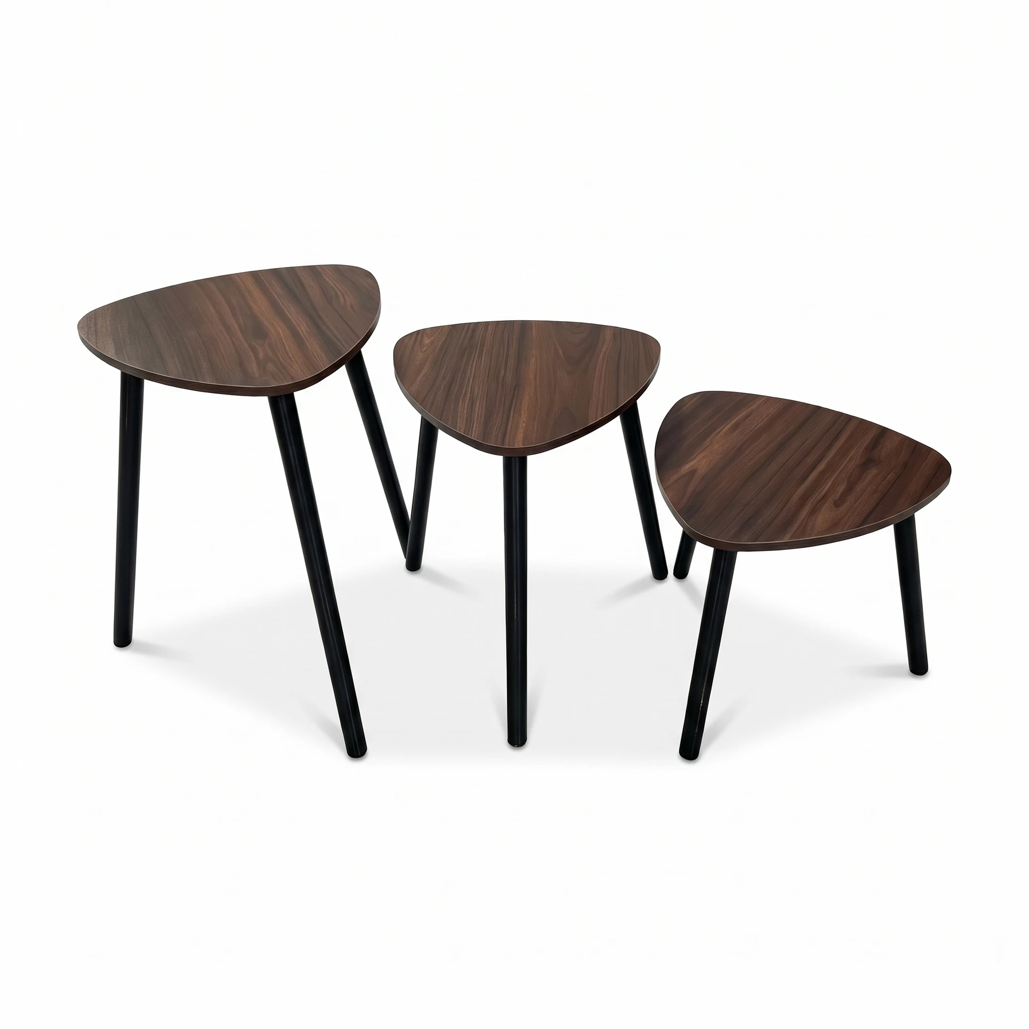 Градински помощни маси с триъгълен плот, комплект от 3 Градински помощни маси с триъгълен плот, комплект от 3