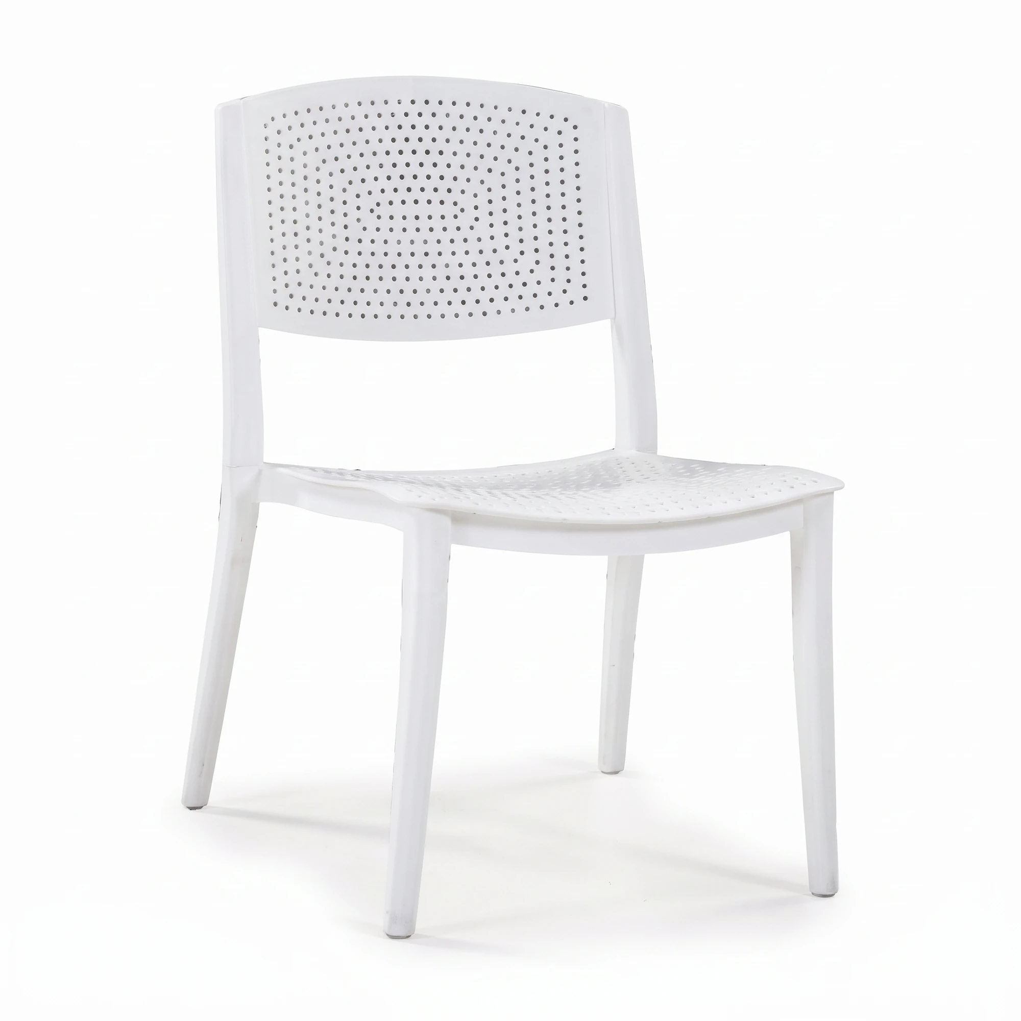 Градински стол от пластмаса без подлакътници, цвят бяло Градински стол от пластмаса без подлакътници, цвят бяло